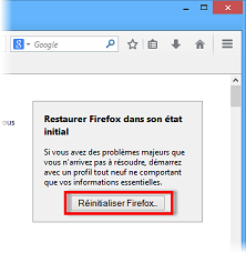 Réinitialiser Firefox